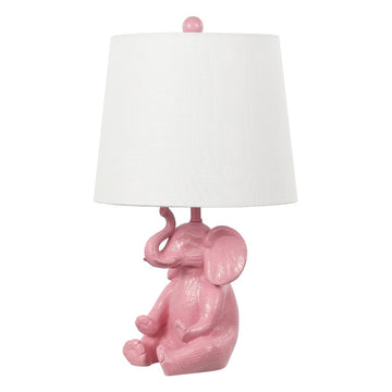 Kairi 21" Modern Shabby Chic Resin/Iron Happy Elephant LED Kids' Table Lamp with Phone Stand - JONATHAN Y